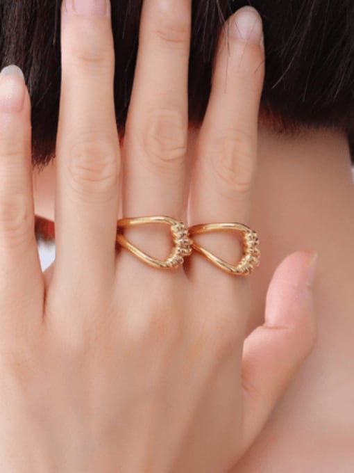 Open Knot Ring, 18K Gold Plated Stainless Steel Waterproof Statement Ring